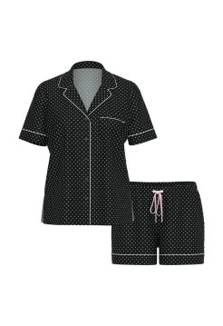 Пижама Victoria's Secret SoSoft Modal Short Pajama Set Black Pretty Blossom Dot
