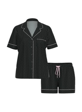 Пижама Victoria's Secret SoSoft Modal Short Pajama Set Black Pretty Blossom Dot