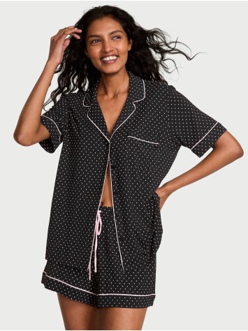 Пижама Victoria's Secret SoSoft Modal Short Pajama Set Black Pretty Blossom Dot