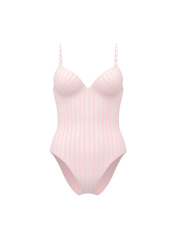 Сплошной купальник Victoria's Secret Angel Essentials Balconette Cheeky One-Piece Swimsuit Iconic Stripes
