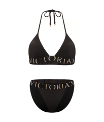 Купальник Exploded Logo Black Triangle Bikini Top Set Victoria's Secret