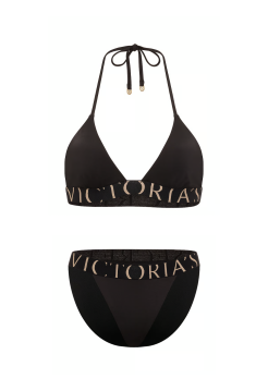 Купальник Exploded Logo Black Triangle Bikini Top Set Victoria's Secret