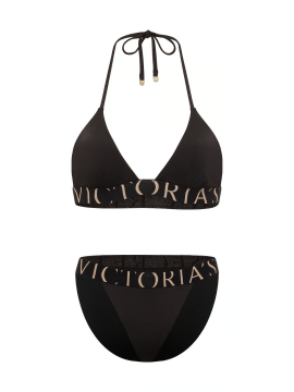 Купальник Exploded Logo Black Triangle Bikini Top Set Victoria's Secret