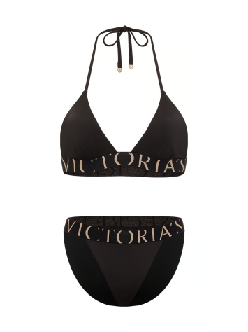Купальник Exploded Logo Black Triangle Bikini Top Set Victoria's Secret