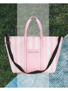 Пляжна сумка Victoria's Secret Signature Striped Pink Beach Tote