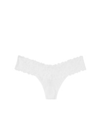 Трусики Victoria’s Secret белые стринги с кружевом