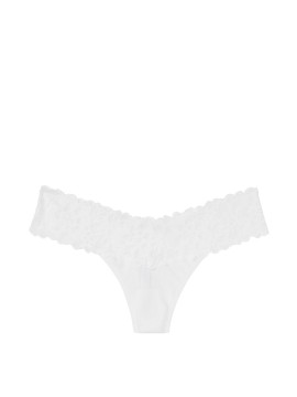 Трусики Victoria’s Secret белые стринги с кружевом