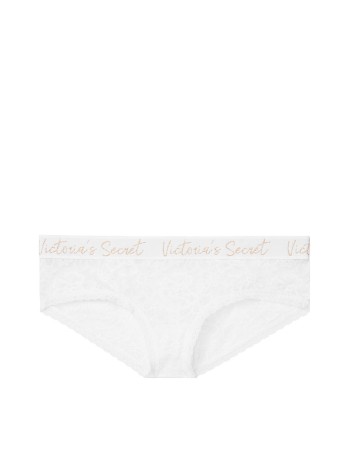 Трусики Victoria’s Secret Hiphugger, белые хипхагеры с кружевом