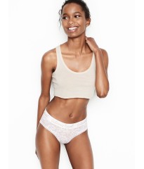 Трусики Victoria’s Secret Hiphugger, белые хипхагеры с кружевом
