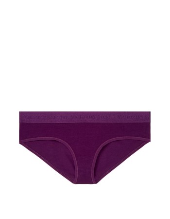 Фиолетовые трусики Victoria’s Secret Hiphugger, хипхагеры с резинкой лого Виктория Сикрет