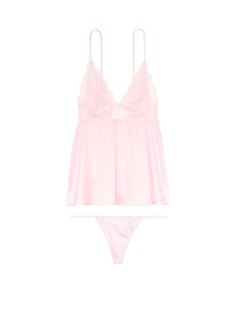 Пеньюар Victoria's Secret Very Sexy Chantilly Lace Babydoll Light Pink Lace Plunge Slip