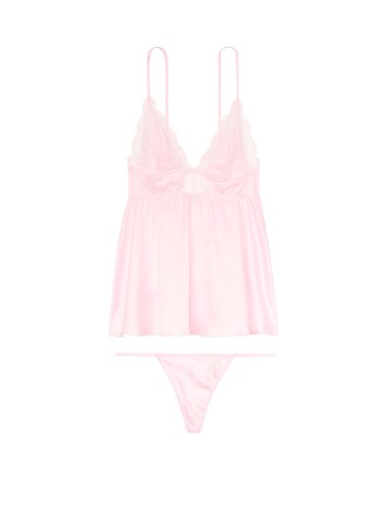 Пеньюар Victoria's Secret Very Sexy Chantilly Lace Babydoll Light Pink Lace Plunge Slip