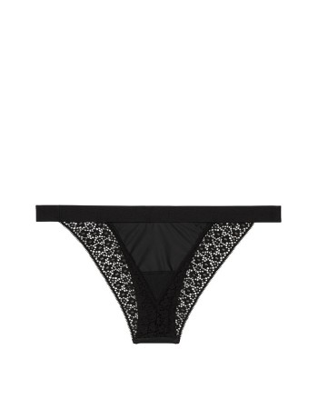 Трусики Victoria Secret Viry Sexy Black Lace String bikini