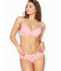 Трусики Victoria’s Secret Bikini pink, принт сердечки, на резинке лого Виктория Сикрет