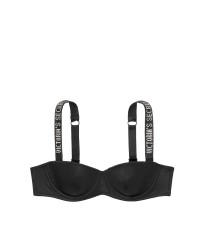Комплект белья Victoria’s Secret Very Sexy BALCONETTE BLACK Embellished Straps Lined Bra set