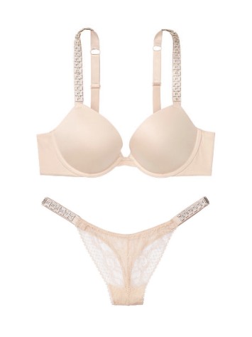 Комплект білизни Victoria's Secret Very Sexy Champagne Embellished Strap Push-up Bra set