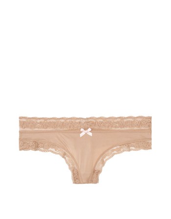 Трусики Victoria’s Secret Micro Beige Lace Inset Thong Panty