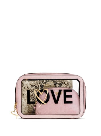 3 в 1 косметичка Victoria's Secret LOVE Pink Backstage Nested Trio