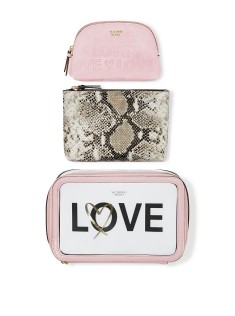 3 в 1 косметичка Victoria's Secret LOVE Pink Backstage Nested Trio