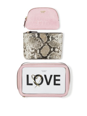 3 в 1 косметичка Victoria's Secret LOVE Pink Backstage Nested Trio