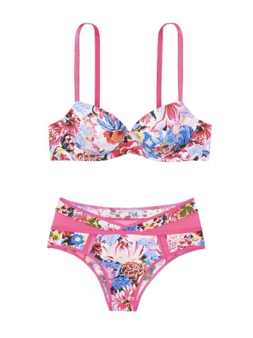Комплект білизни Victoria's Secret x Mary Katrantzou Floral Lined Denim Bra &amp; Floral Cheekini Panty