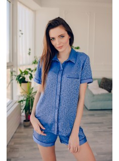 Сатинова піжама Victoria's Secret Sky Blue Satin Short PJ Set
