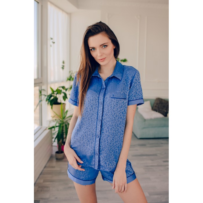 Сатинова піжама Victoria's Secret Sky Blue Satin Short PJ Set