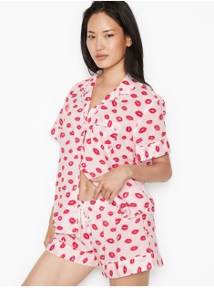 Піжама Victoria's Secret Cotton Short PJ Set print kisses