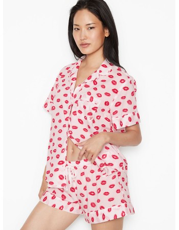 Піжама Victoria's Secret Cotton Short PJ Set print kisses