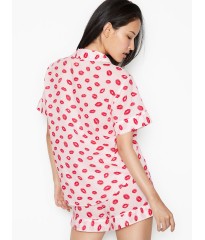 Піжама Victoria's Secret Cotton Short PJ Set print kisses