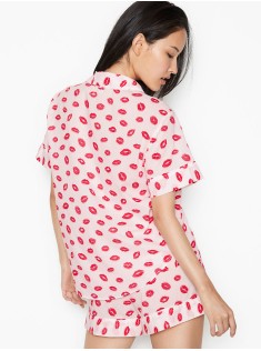 Піжама Victoria's Secret Cotton Short PJ Set print kisses