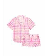 Пижама Victoria’s Secret Cotton Short PJ Set White/Pink Spring Plaid