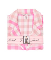 Піжама Victoria's Secret Cotton Short PJ Set White/Pink Spring Plaid