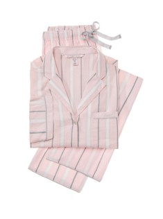 Фланелева піжама Victoria's Secret Flannel Long PJ Set Pink stripes