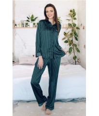 Сатинова піжама Victoria's Secret Green Long Satin PJ Set