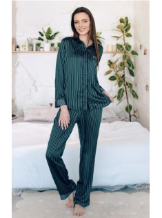 Сатинова піжама Victoria's Secret Green Long Satin PJ Set