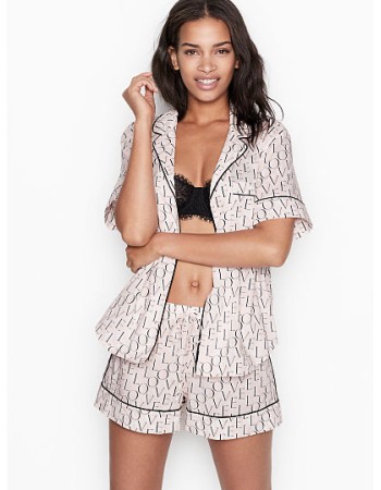 Піжама Victoria's Secret Cotton Short PJ Set LOVE print