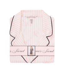 Піжама рожева в смужку Victoria's Secret Cotton Signature Stripes Short PJ Set