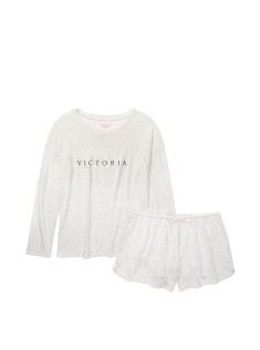 Піжама Вікторія Сікрет The Cozy Knit Crewneck Short Set Love Victoria