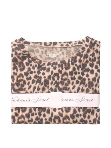 Піжама Вікторія Сікрет The Cozy Knit Crewneck &amp; Short Set Leopard