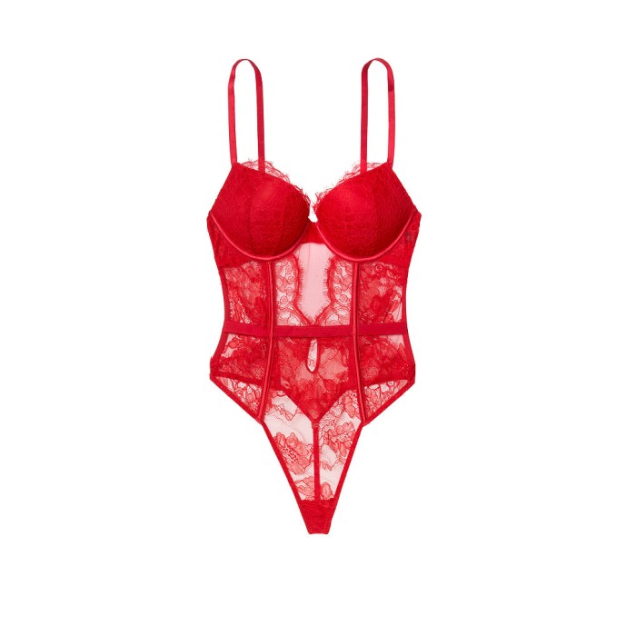 Боди VS Very Sexy Bombshell push-up Lace Teddy Lipstick