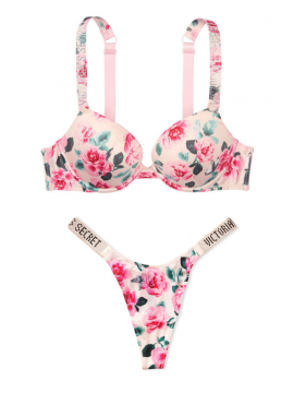 Комплект белья Victoria's Secret Very Sexy Push-up Bra Satin Shine Strap Call Me Rose❤️