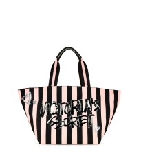 Пляжна сумка Victoria's Secret Pink Stripes VS logo