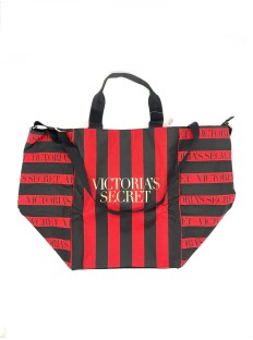 Пляжна сумка Victoria's Secret Red Stripes VS logo