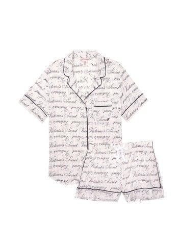 Піжама Victoria's Secret Cotton Short PJ Set logo VS