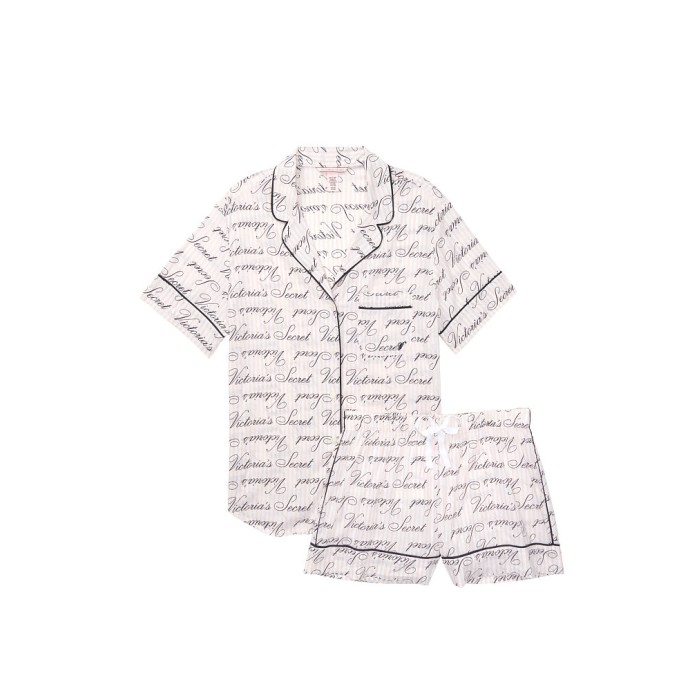 Піжама Victoria's Secret Cotton Short PJ Set logo VS