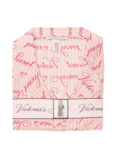 Піжама Victoria's Secret Cotton Short PJ Set Pink logo VS