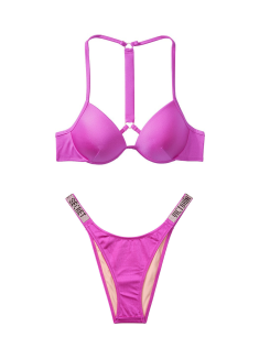 Купальник Виктория Сикрет c пушап Shine Strap & Brazilian panty Fuchsia