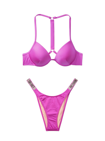 Купальник Вікторія Сікрет з пушап Shine Strap & Brazilian panty Fuchsia