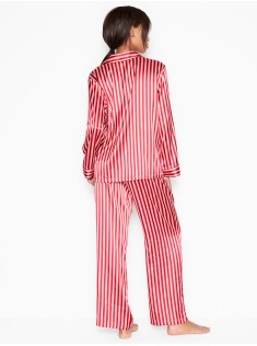 Сатинова піжама VS Satin Long Pj Set Signature Red Stripe